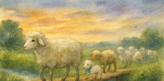 Pasterz i jego stado bajka o owcach