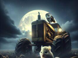 traktor w nocy